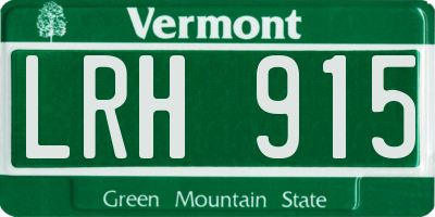 VT license plate LRH915