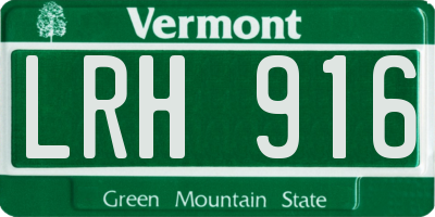 VT license plate LRH916