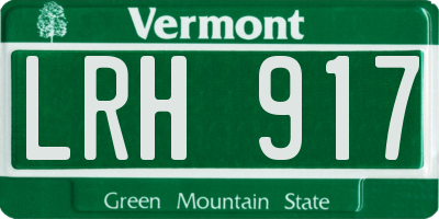 VT license plate LRH917