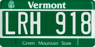 VT license plate LRH918
