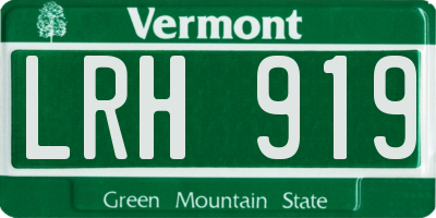 VT license plate LRH919