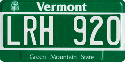 VT license plate LRH920