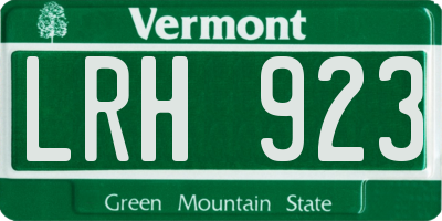 VT license plate LRH923