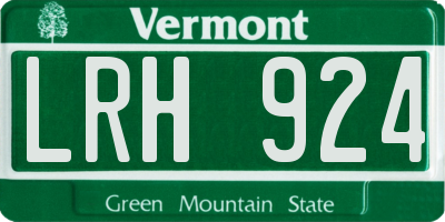 VT license plate LRH924