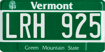 VT license plate LRH925
