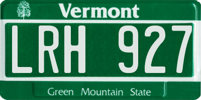 VT license plate LRH927