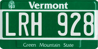 VT license plate LRH928