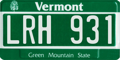 VT license plate LRH931
