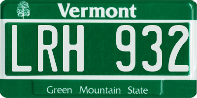 VT license plate LRH932