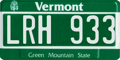 VT license plate LRH933