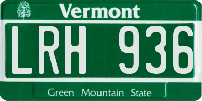 VT license plate LRH936
