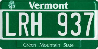 VT license plate LRH937