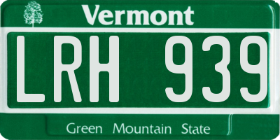VT license plate LRH939