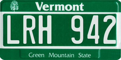 VT license plate LRH942