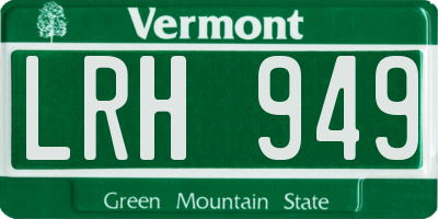 VT license plate LRH949