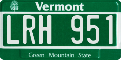 VT license plate LRH951