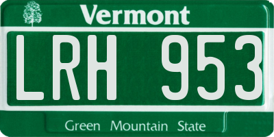 VT license plate LRH953