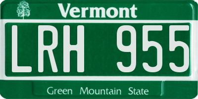 VT license plate LRH955