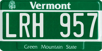 VT license plate LRH957