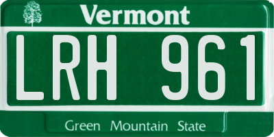 VT license plate LRH961