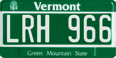 VT license plate LRH966