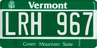 VT license plate LRH967