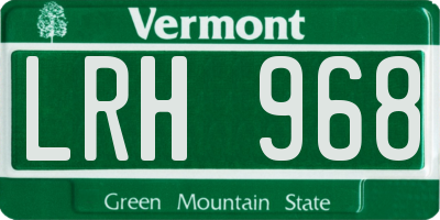 VT license plate LRH968