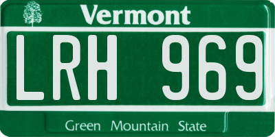 VT license plate LRH969