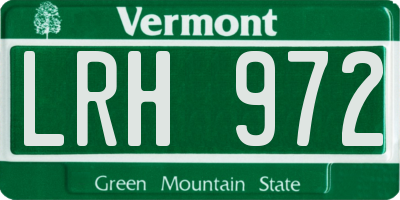VT license plate LRH972