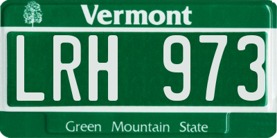 VT license plate LRH973