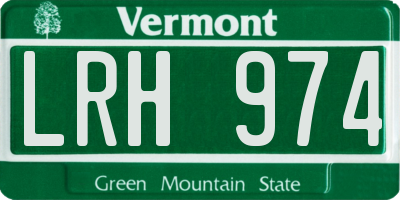VT license plate LRH974