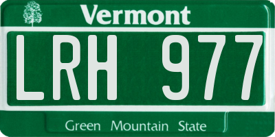 VT license plate LRH977