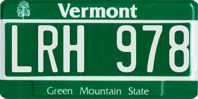 VT license plate LRH978