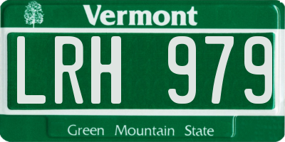 VT license plate LRH979