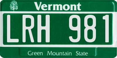 VT license plate LRH981