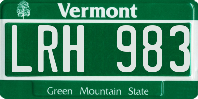 VT license plate LRH983