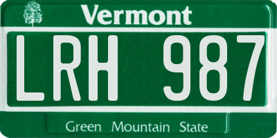 VT license plate LRH987