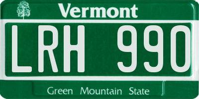 VT license plate LRH990