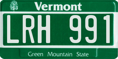 VT license plate LRH991