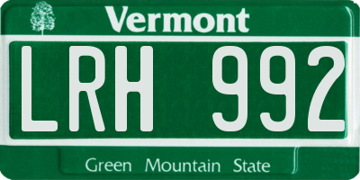 VT license plate LRH992