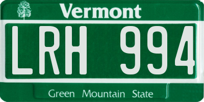 VT license plate LRH994