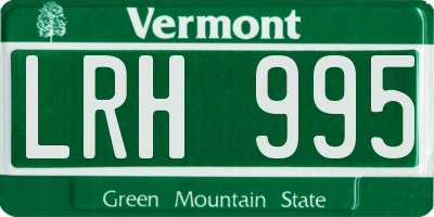 VT license plate LRH995