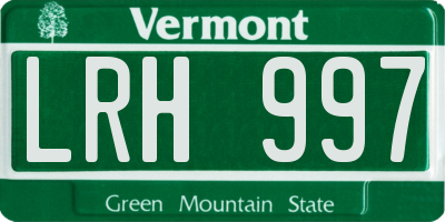 VT license plate LRH997