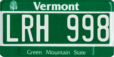 VT license plate LRH998