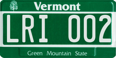 VT license plate LRI002