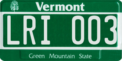 VT license plate LRI003