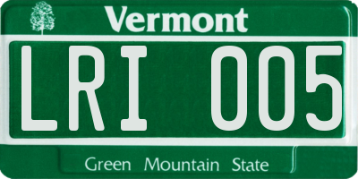 VT license plate LRI005