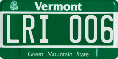 VT license plate LRI006