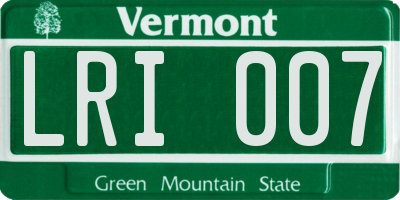 VT license plate LRI007
