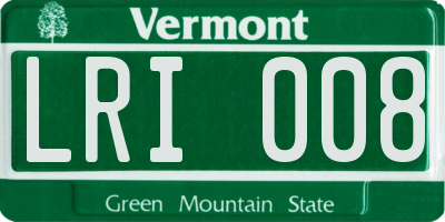 VT license plate LRI008